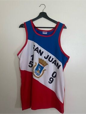 San Juan Graphic Tank Top - Red, White & Blue